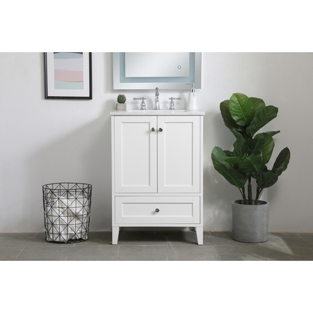 Elegant Decor 24 Inch Single Bathroom Vanity In White VF18024WH